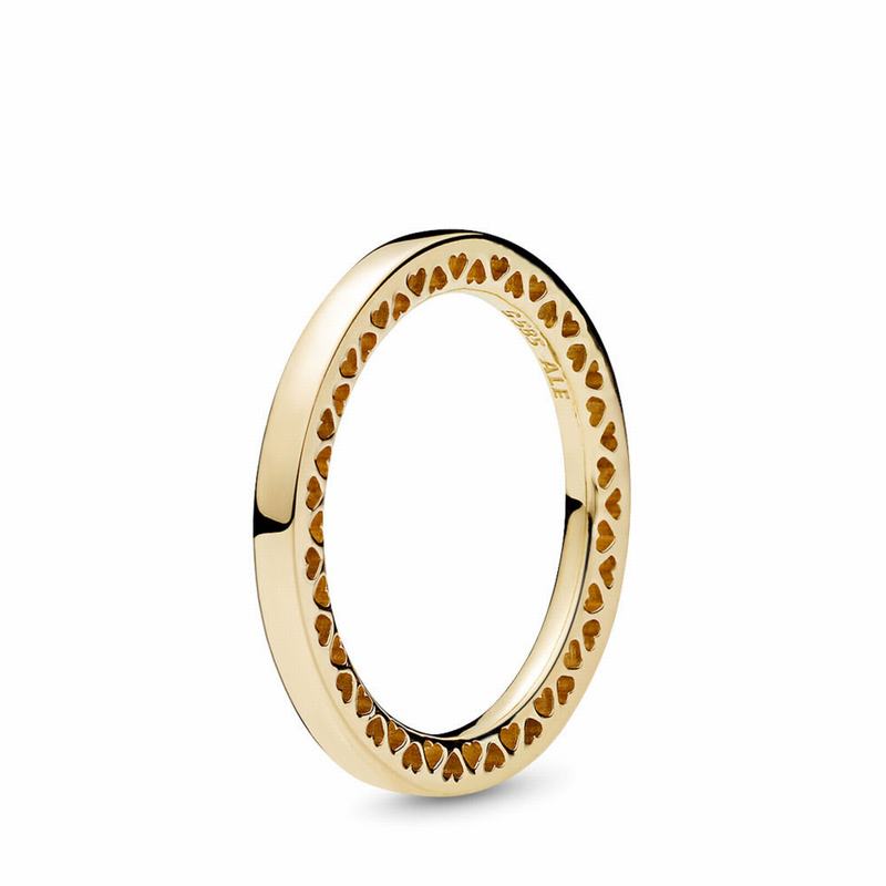 Classic Hearts of Pandora Australia Stackable Ring - 14k Gold | XUIHSK541